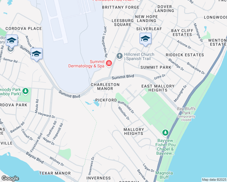 map of restaurants, bars, coffee shops, grocery stores, and more near 3835 Belle Meade Court in Pensacola