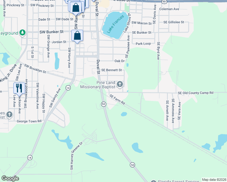 map of restaurants, bars, coffee shops, grocery stores, and more near 137 Southeast Old County Camp Road in Madison