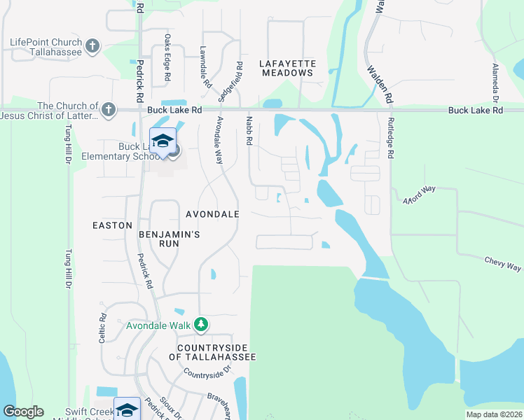 map of restaurants, bars, coffee shops, grocery stores, and more near 6009 Nabb Court in Tallahassee