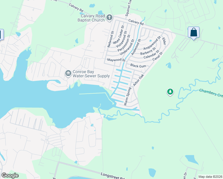 map of restaurants, bars, coffee shops, grocery stores, and more near 8868 Water Oak in Willis