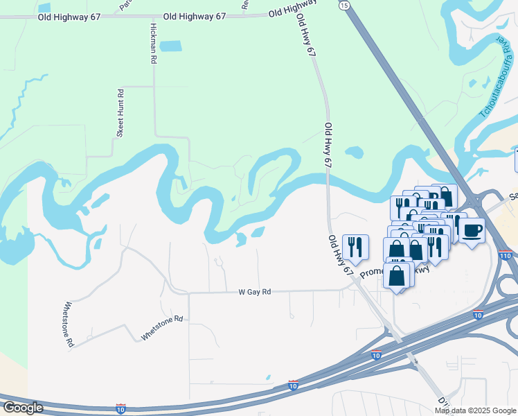 map of restaurants, bars, coffee shops, grocery stores, and more near 11485 Road 122 in D'Iberville
