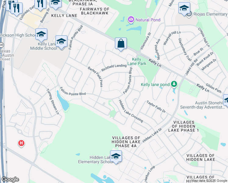 map of restaurants, bars, coffee shops, grocery stores, and more near 3009 Open Plain Drive in Pflugerville