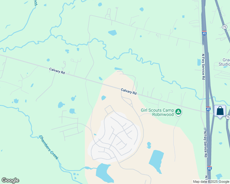 map of restaurants, bars, coffee shops, grocery stores, and more near 5807 Calvary Road in Willis