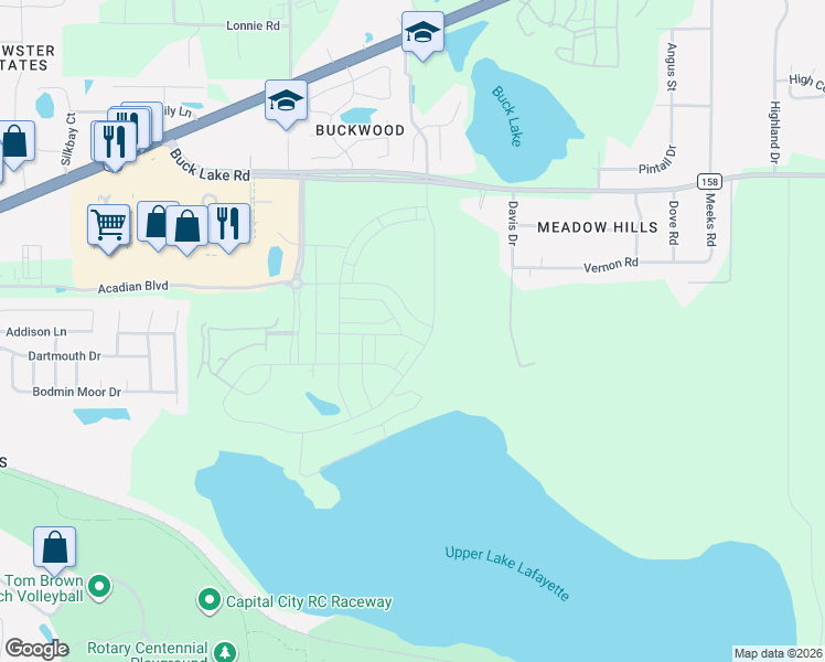 map of restaurants, bars, coffee shops, grocery stores, and more near 4256 Landry Lane in Tallahassee