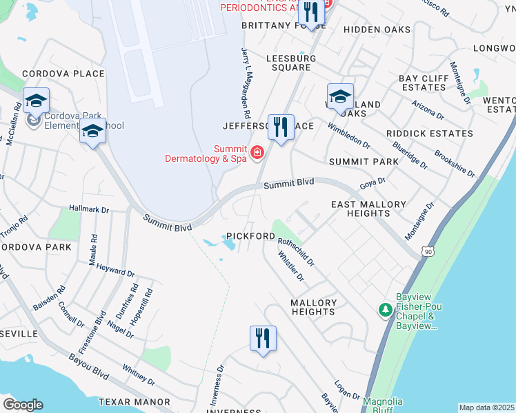 map of restaurants, bars, coffee shops, grocery stores, and more near in Pensacola