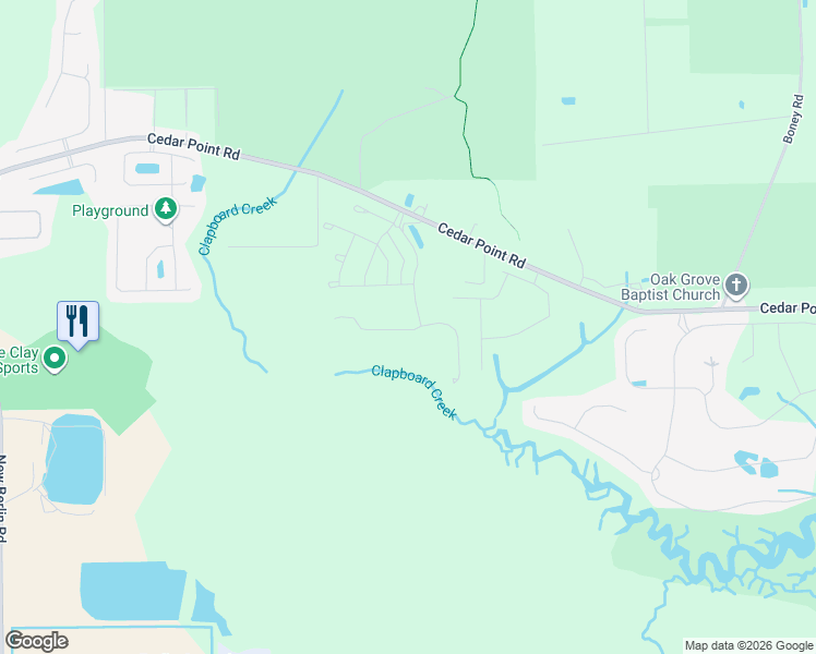 map of restaurants, bars, coffee shops, grocery stores, and more near 4704 Cedar Point Road in Jacksonville