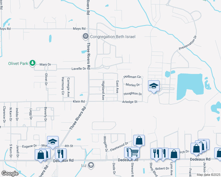 map of restaurants, bars, coffee shops, grocery stores, and more near 12080 Highland Avenue in Gulfport