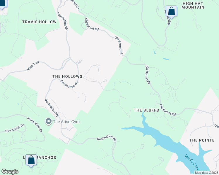 map of restaurants, bars, coffee shops, grocery stores, and more near 7230 Celebration Court in Jonestown