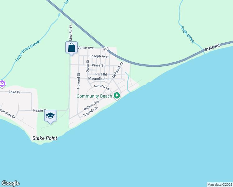 map of restaurants, bars, coffee shops, grocery stores, and more near 95 Robert Avenue in Niceville