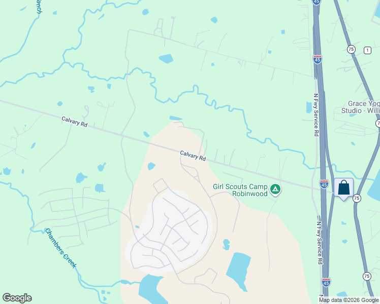 map of restaurants, bars, coffee shops, grocery stores, and more near 5032 Calvary Road in Willis