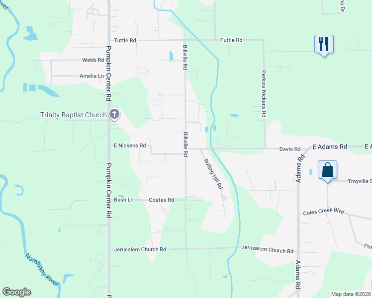 map of restaurants, bars, coffee shops, grocery stores, and more near 11236 Davis Road in Hammond