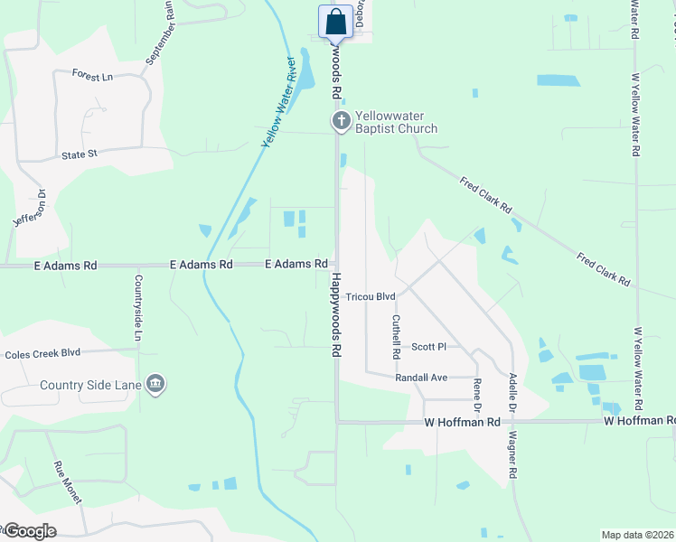 map of restaurants, bars, coffee shops, grocery stores, and more near 41224 Happywoods Road in Hammond