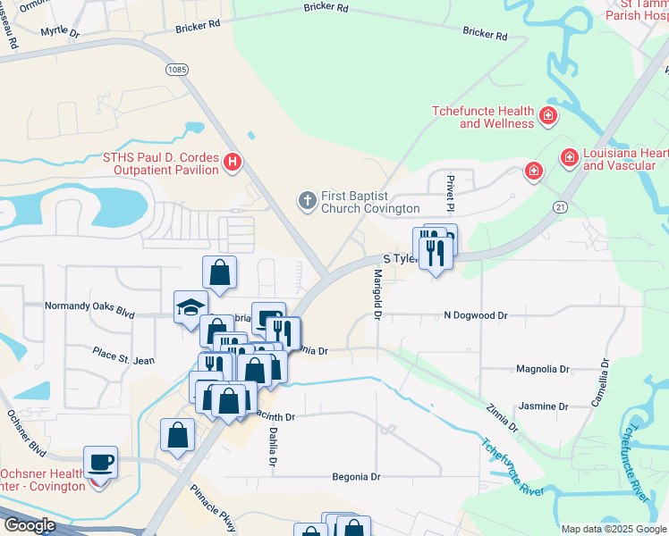 map of restaurants, bars, coffee shops, grocery stores, and more near in Covington