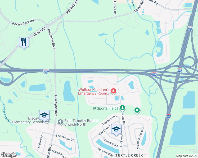map of restaurants, bars, coffee shops, grocery stores, and more near 938 Cherry Point Way in Jacksonville