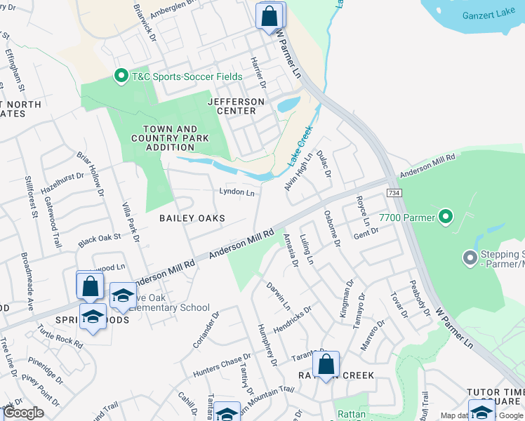map of restaurants, bars, coffee shops, grocery stores, and more near 13311 Saddlebrook Trail in Austin
