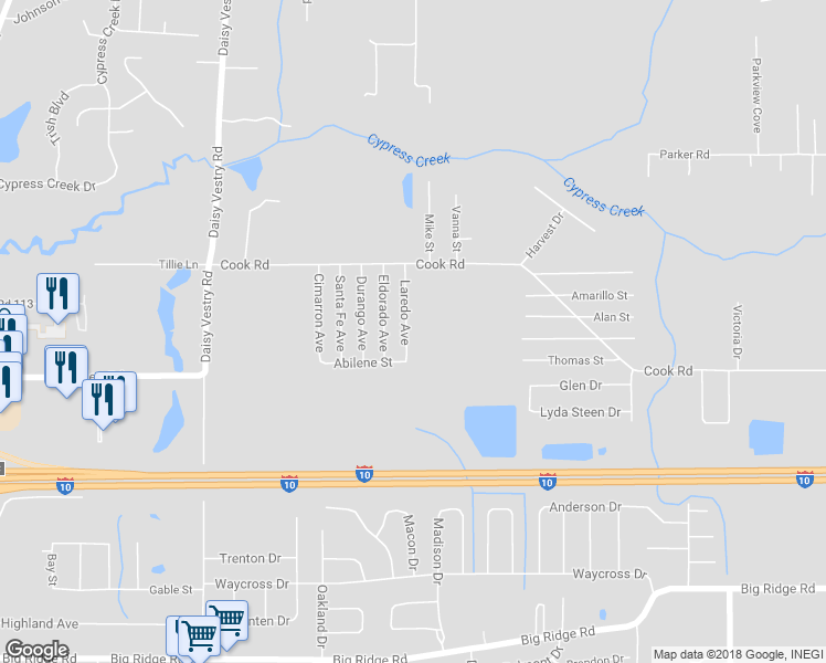 map of restaurants, bars, coffee shops, grocery stores, and more near 8100 Laredo Avenue in Biloxi