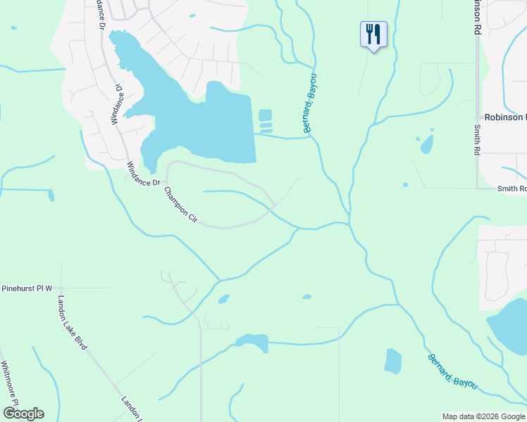 map of restaurants, bars, coffee shops, grocery stores, and more near 19633 Champion Circle in Gulfport