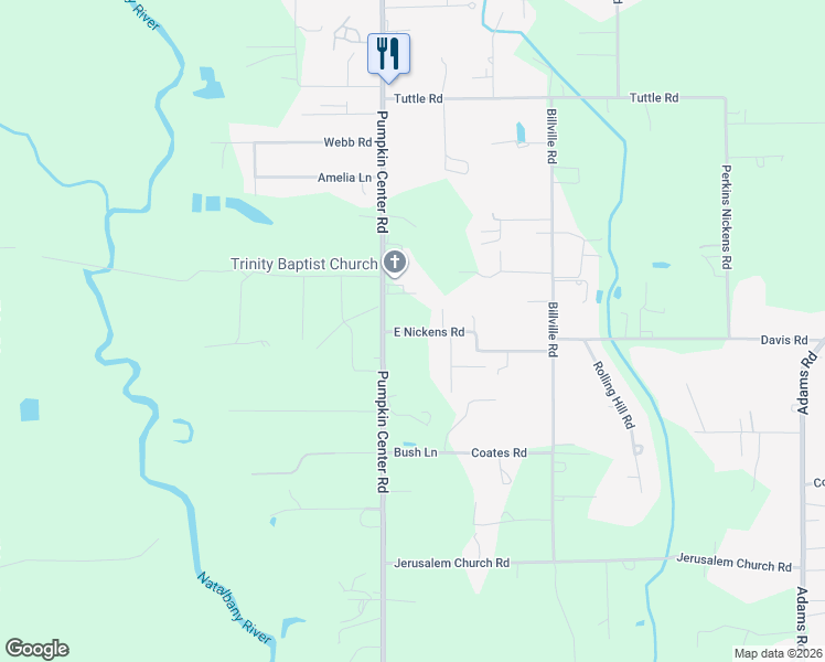 map of restaurants, bars, coffee shops, grocery stores, and more near 42018 Pumpkin Center Road in Hammond