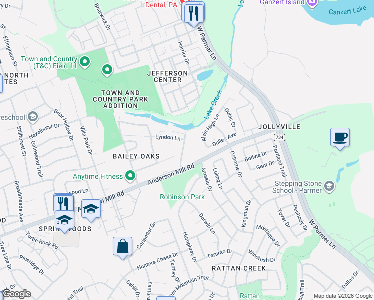 map of restaurants, bars, coffee shops, grocery stores, and more near 13311 Saddlebrook Trail in Austin
