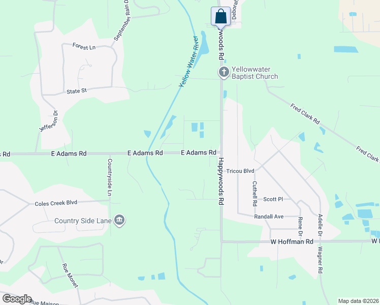 map of restaurants, bars, coffee shops, grocery stores, and more near 13471-13477 East Adams Road in Hammond