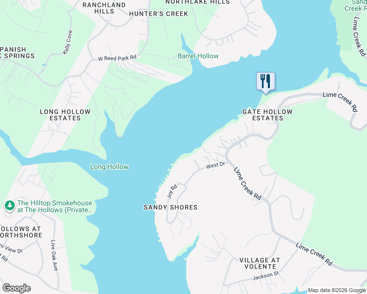 map of restaurants, bars, coffee shops, grocery stores, and more near 8212 West Drive in Volente