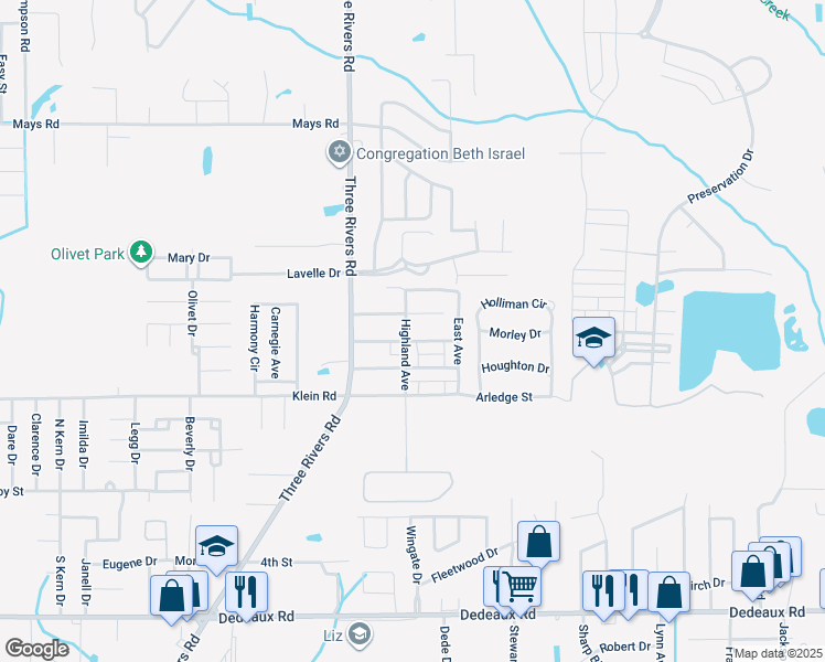 map of restaurants, bars, coffee shops, grocery stores, and more near 12080 Highland Avenue in Gulfport