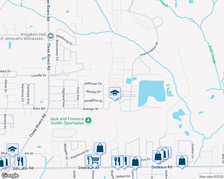 map of restaurants, bars, coffee shops, grocery stores, and more near Alphabet Road in Gulfport