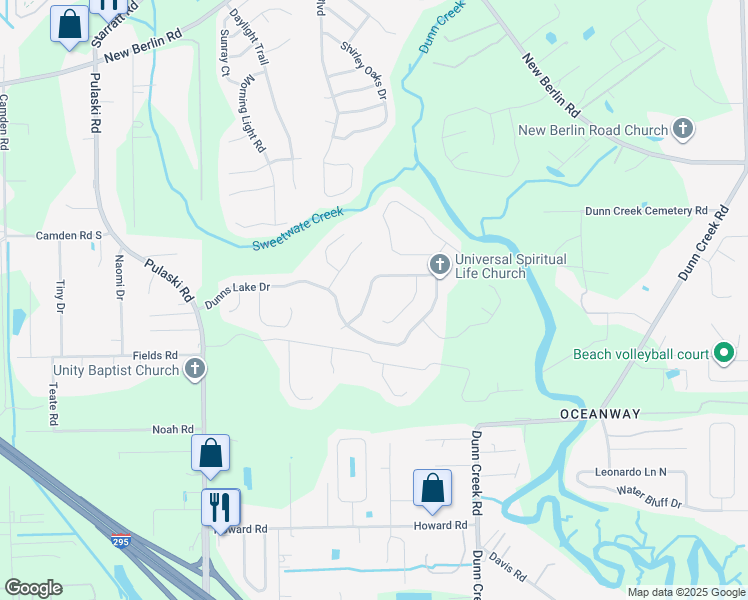 map of restaurants, bars, coffee shops, grocery stores, and more near 12269 Deersong Drive in Jacksonville