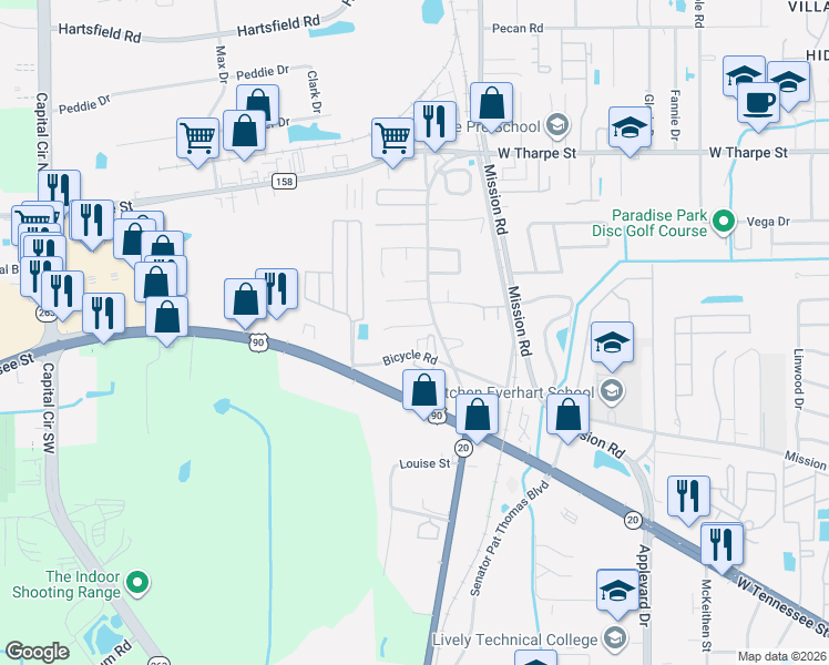 map of restaurants, bars, coffee shops, grocery stores, and more near 8 Blountstown Court in Tallahassee
