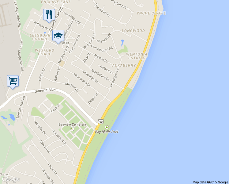 map of restaurants, bars, coffee shops, grocery stores, and more near 3920 Monteigne Drive in Pensacola