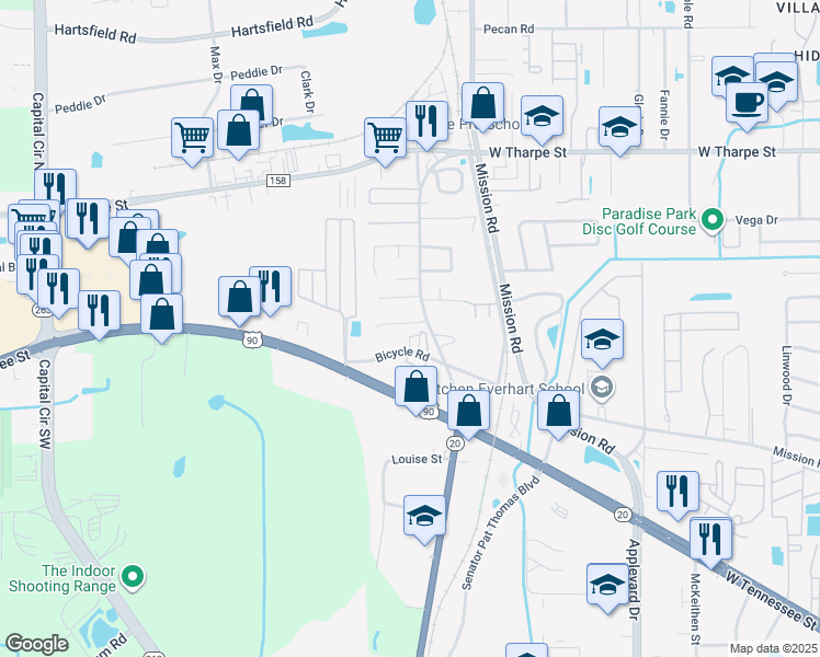 map of restaurants, bars, coffee shops, grocery stores, and more near 3157 Allison Marie Court in Tallahassee