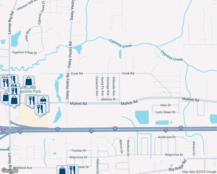 map of restaurants, bars, coffee shops, grocery stores, and more near 8112 Durango Avenue in Biloxi
