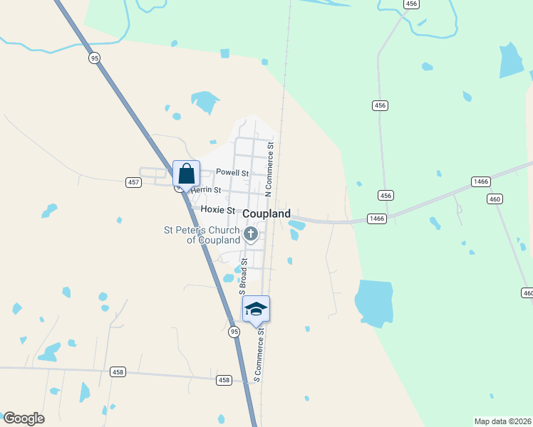 map of restaurants, bars, coffee shops, grocery stores, and more near in Coupland