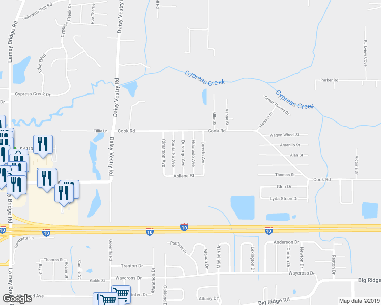 map of restaurants, bars, coffee shops, grocery stores, and more near 8101 Eldorado Avenue in Biloxi