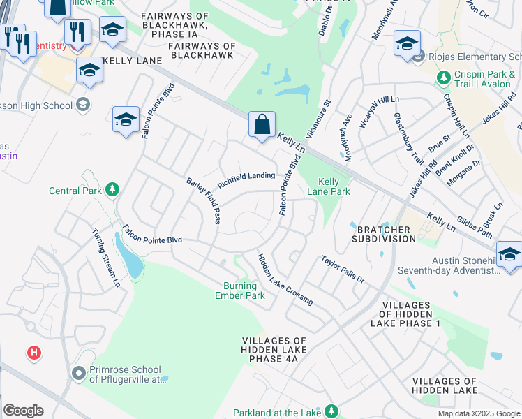 map of restaurants, bars, coffee shops, grocery stores, and more near 3009 Open Plain Drive in Pflugerville