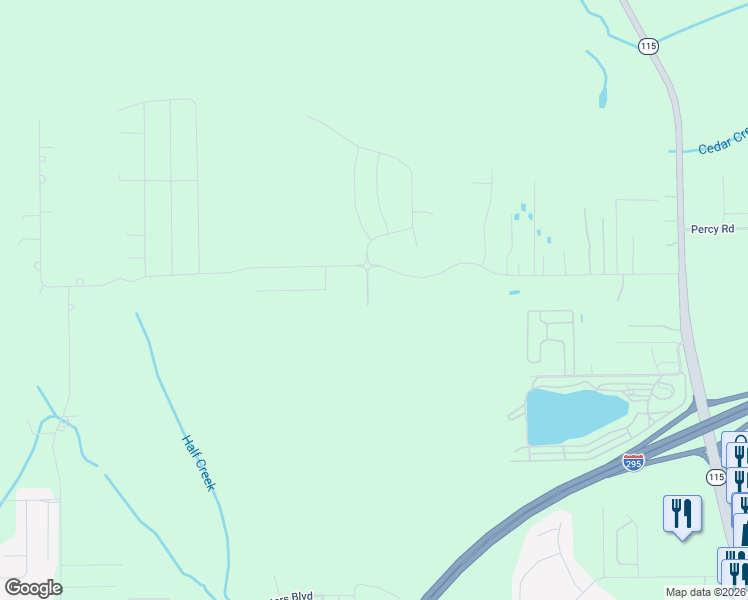 map of restaurants, bars, coffee shops, grocery stores, and more near 3838 Hemlock Street in Jacksonville