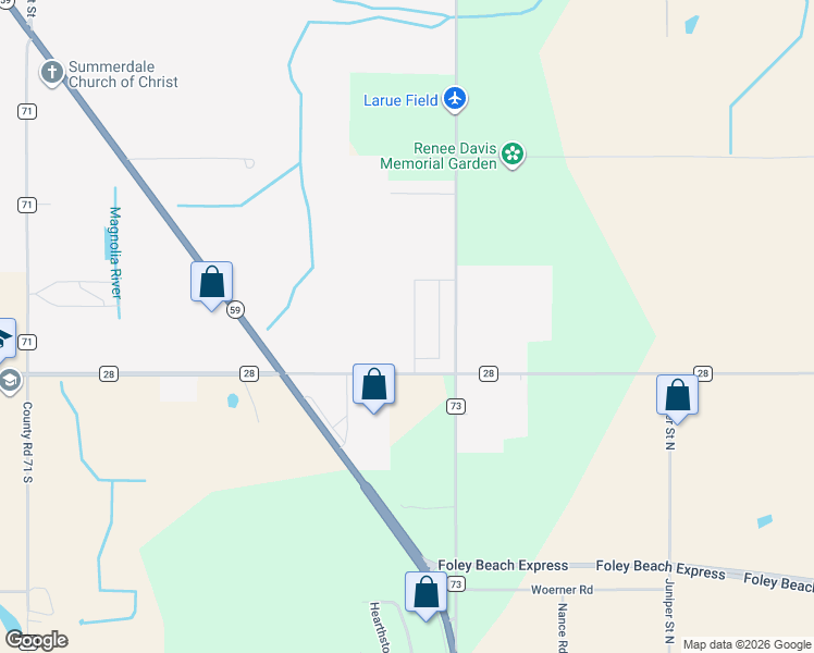 map of restaurants, bars, coffee shops, grocery stores, and more near 15810 59 in Foley