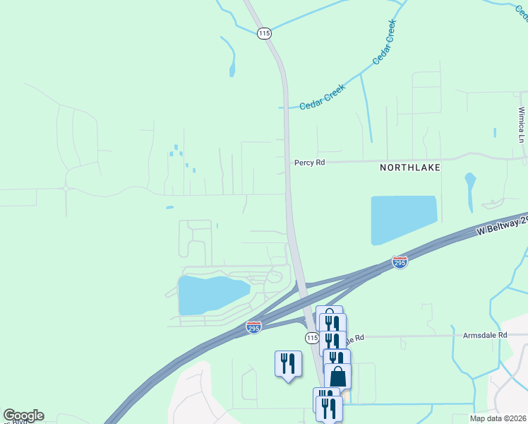 map of restaurants, bars, coffee shops, grocery stores, and more near 3542 Hemlock Street in Jacksonville