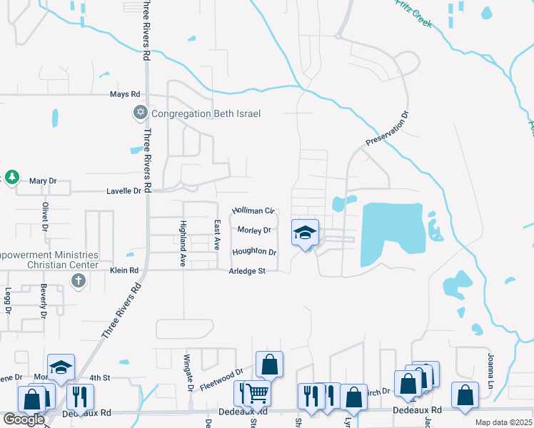 map of restaurants, bars, coffee shops, grocery stores, and more near 12424 Holliman Circle in Gulfport