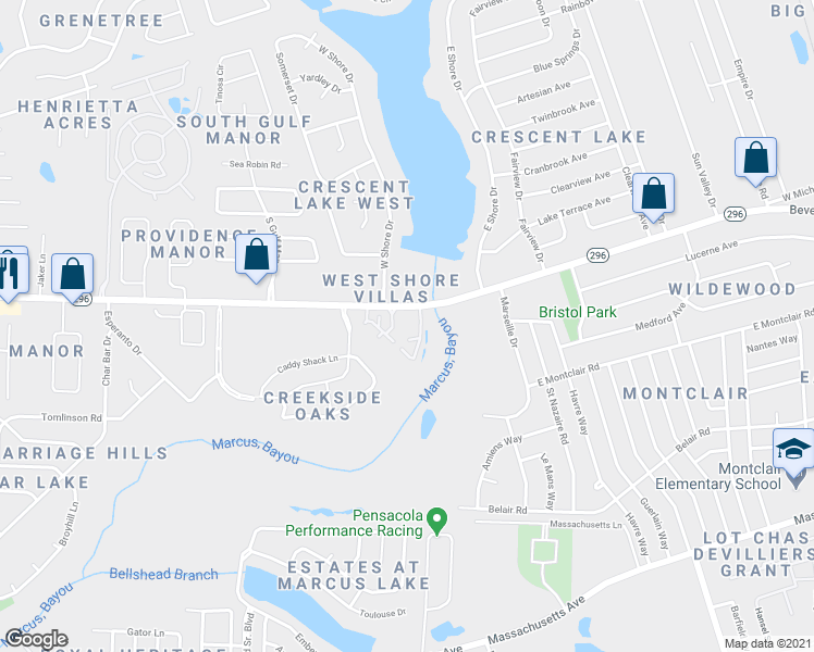 map of restaurants, bars, coffee shops, grocery stores, and more near in Bellview