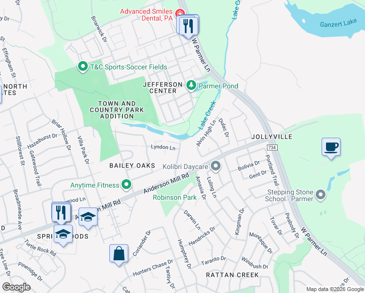 map of restaurants, bars, coffee shops, grocery stores, and more near 13409 Saddlebrook Trail in Austin