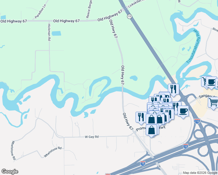 map of restaurants, bars, coffee shops, grocery stores, and more near 4343 Audubon Trail in Biloxi