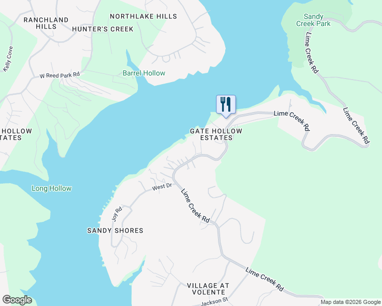 map of restaurants, bars, coffee shops, grocery stores, and more near 8508 Lime Creek Road in Leander