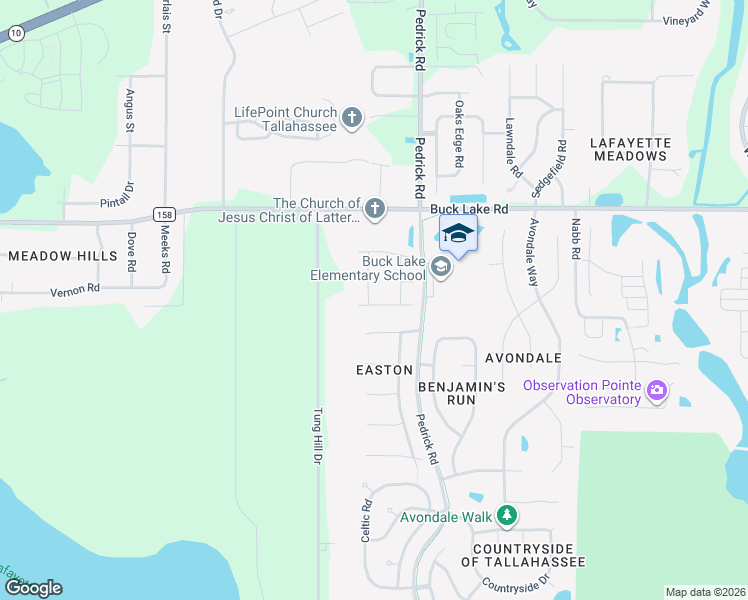 map of restaurants, bars, coffee shops, grocery stores, and more near 1791 Cassatt Drive in Tallahassee