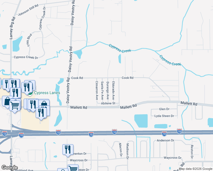map of restaurants, bars, coffee shops, grocery stores, and more near 8205 Santa Fe Avenue in Biloxi
