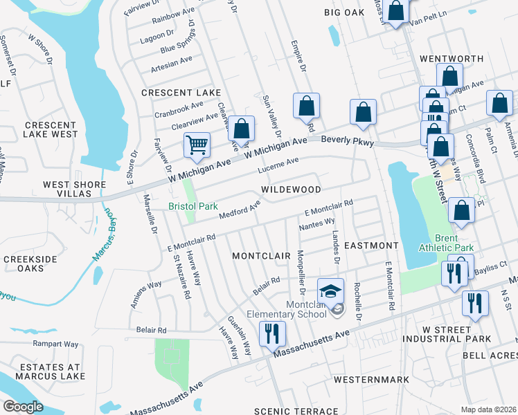 map of restaurants, bars, coffee shops, grocery stores, and more near 932 Fremont Avenue in Pensacola