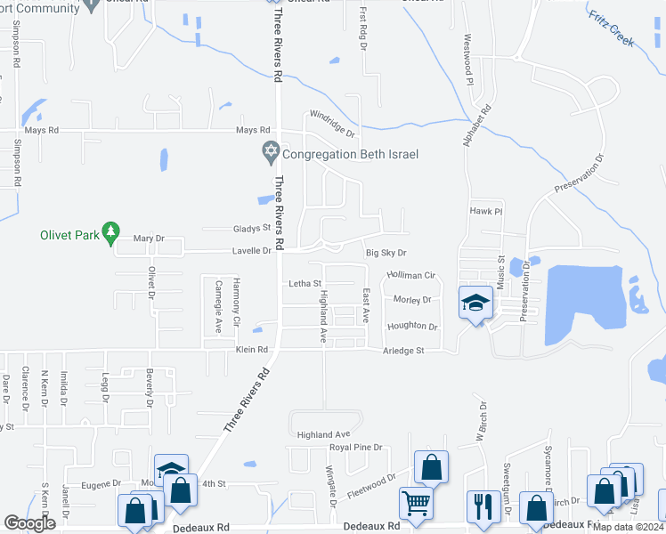 map of restaurants, bars, coffee shops, grocery stores, and more near 13183 East Avenue in Gulfport