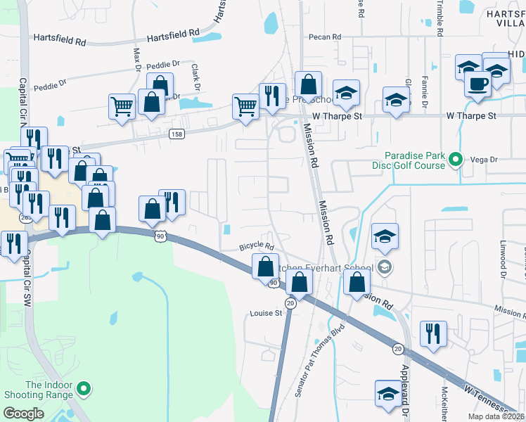map of restaurants, bars, coffee shops, grocery stores, and more near 1528 Blountstown Street in Tallahassee
