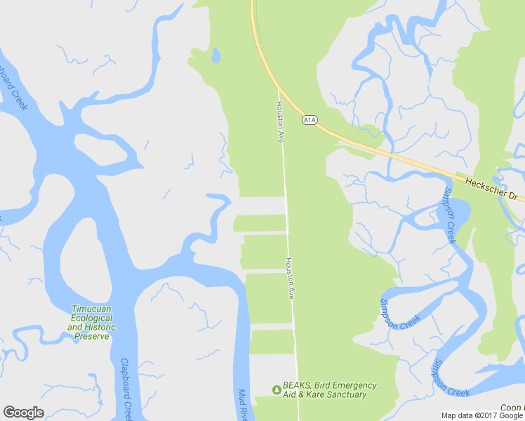 map of restaurants, bars, coffee shops, grocery stores, and more near 12408 Houston Avenue in Jacksonville