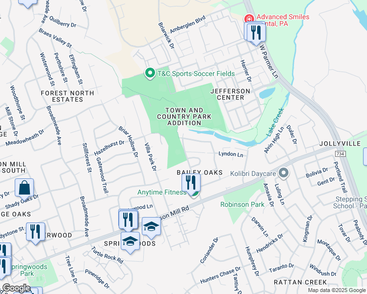 map of restaurants, bars, coffee shops, grocery stores, and more near 13209 Morris Road in Austin